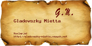 Gladovszky Mietta névjegykártya